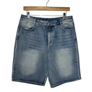 Le Lis Denim Shorts Women Size L Blue Style #IP3712 Modest Cotton Clean Girl